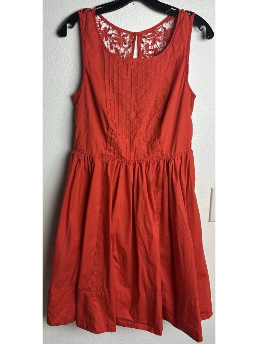 Anthro Moulinette Soeurs Melora Sweet Enticement Dress Womens Size 6 Red-Orange - Picture 2 of 15